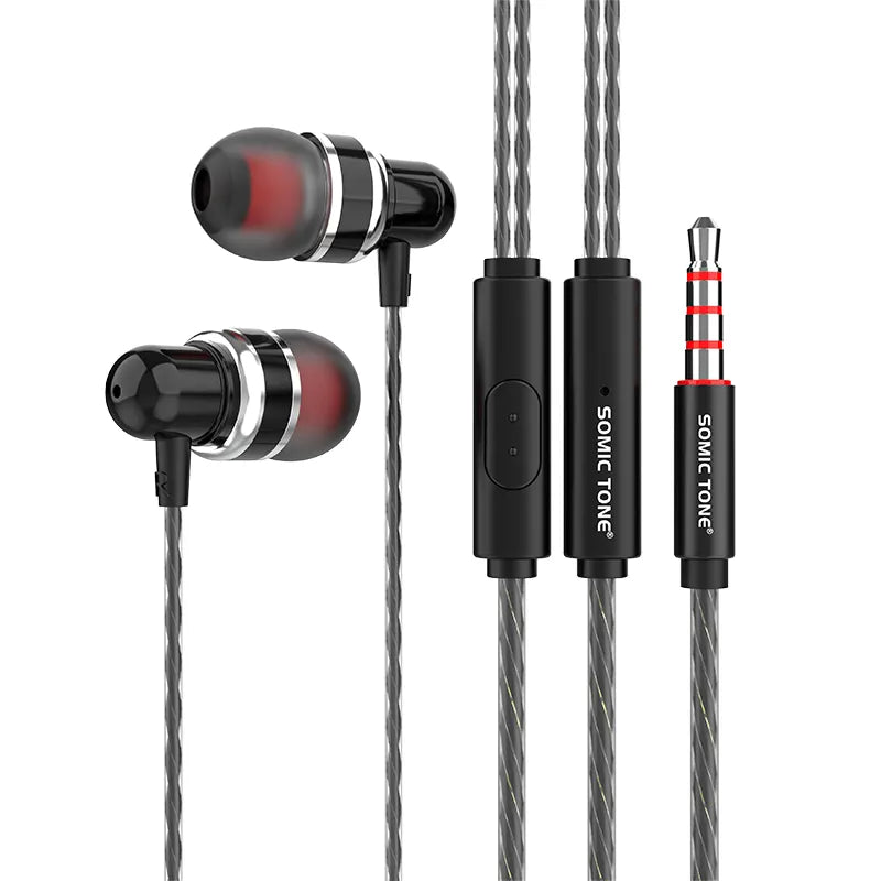 Headphones High Quality Stereo Bass Wired Earphone with Mic