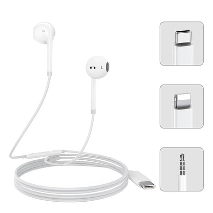 3.5mm Type-C Hifi Gaming Wired Earphones with Earphone with Mic Lighting for Mobile Phones