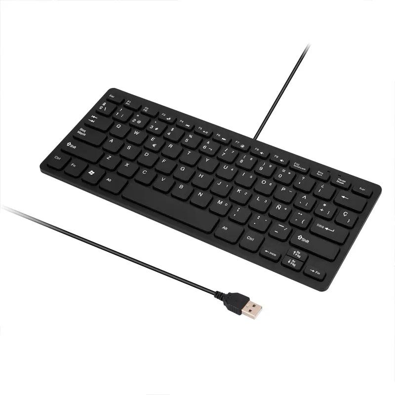 Wired Mini Keyboard USB Interface Desktop Computer Ultra-thin Office 78 Keys Russian, Arabic, Minority Languages Wired Keyboard