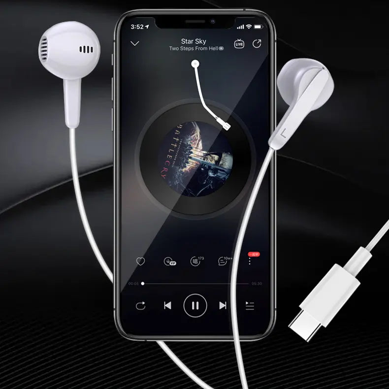 Hifi Quality Android 3.5mm/IOS Type-c Wired Earphone for iPhone In-ear Earbuds With Mic Wired Earphones