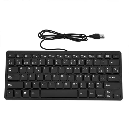 Wired Mini Keyboard USB Interface Desktop Computer Ultra-thin Office 78 Keys Russian, Arabic, Minority Languages Wired Keyboard