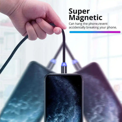 Magnetic Charger Cable Type C 5a Fast Charger Mobile Phone 360 Degree 3in1 Magnetic Charging Data Cable