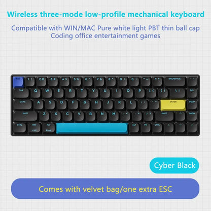 Low-profile Mechanical Keyboard Wireless Three-mode Bluetooth Thin and Light Silent Axis Office Tablet Low-profile Keyboard