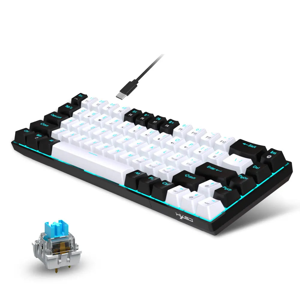 OEM 68-key Gaming Keyboard Mini ABS RGB Blue Axis Waterproof Mechanical Keyboard for Laptop Computer PC