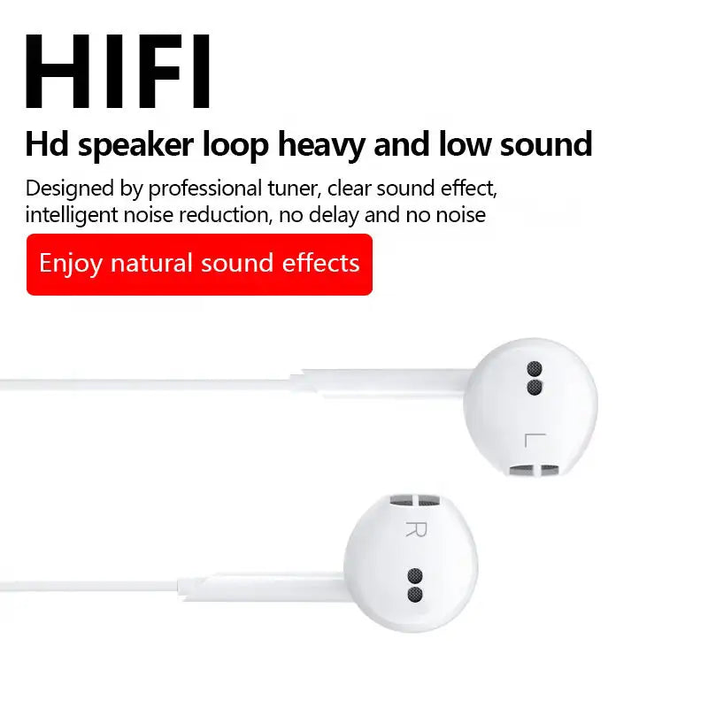 3.5mm Wired Earphone Headphone with Box in Ear Handsfree Earphones Earbuds In-ear 1m