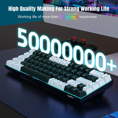 OEM 68-key Gaming Keyboard Mini ABS RGB Blue Axis Waterproof Mechanical Keyboard for Laptop Computer PC