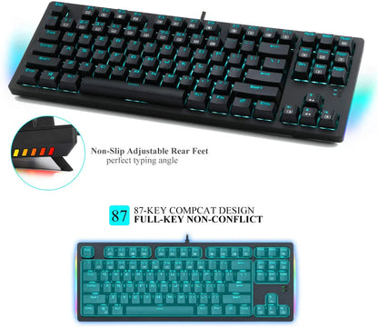 OEM Mechanical Gaming Keyboard Multi-Color LED Backlit Wired with Outemu Blue Switches Mechanical Gaming Korean Keyboard