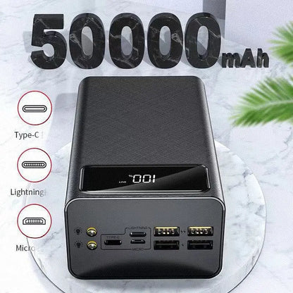 Custom Outdoor High Quality Portable Power Banks Charger Type-c Fast Charging 30000mAh 40000mAh 50000mAh Mobile Power Bank