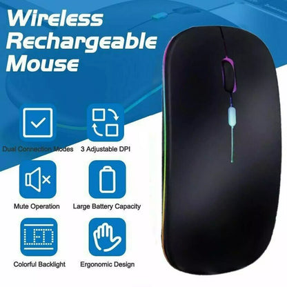 2.4GHz Wireless Bluetooth Optical Mouse Laptop RGB Mice S5C2 L9M5 Batteryღ Z9K8