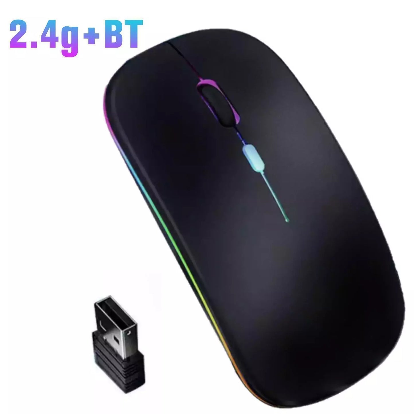 2.4GHz Wireless Bluetooth Optical Mouse Laptop RGB Mice S5C2 L9M5 Batteryღ Z9K8